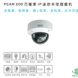 PMD20DNF 派爾高200 萬像素，全高清，晝 / 夜型，IP 迷你半球攝像機
